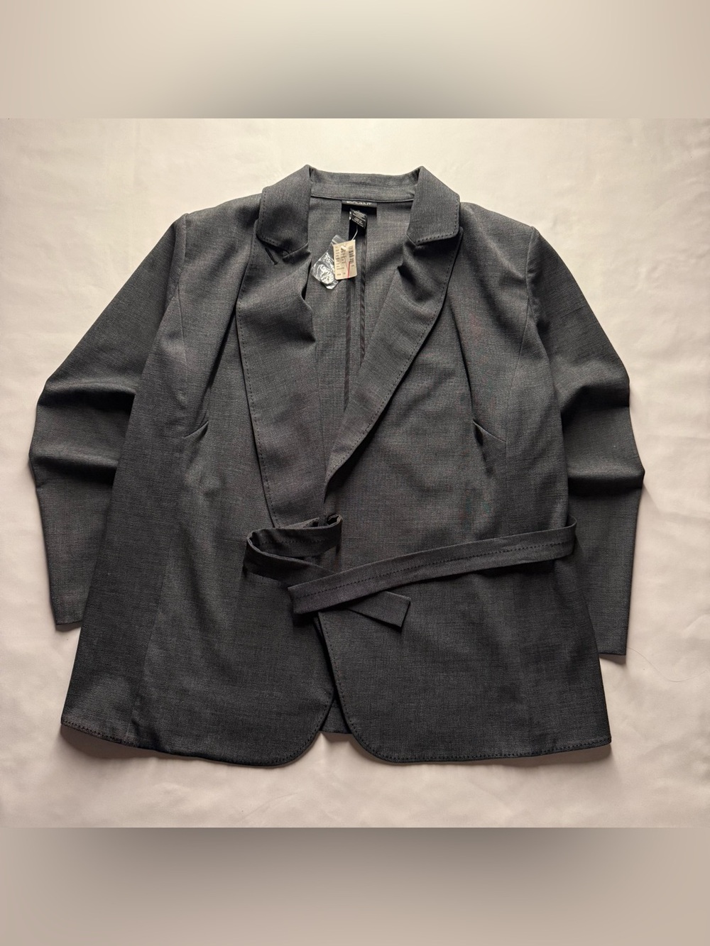 Lane Bryant Dark Gray Belted Blazer Jacket Plus Size 18 NWT